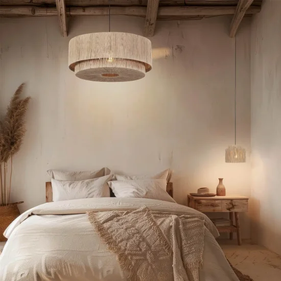 CANDEEIRO DE TETO 1 LUZ JUTA NATURAL Ø60CM E27 LEIKO 2