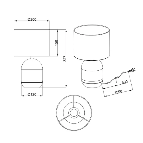 CANDEEIRO DE MESA EM VIDRO 32,7CM CELINE