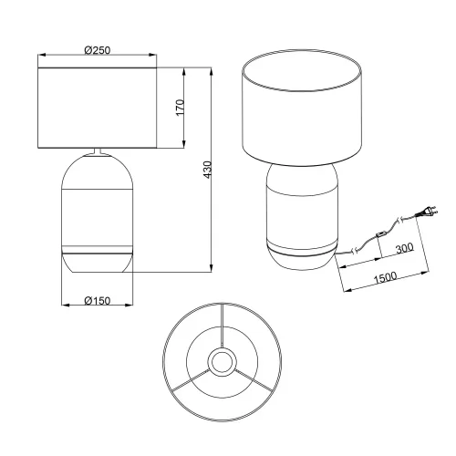 CANDEEIRO DE MESA EM VIDRO 43CM CELINE