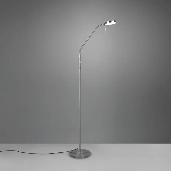 CANDEEIRO DE PÉ LED 12W REGULÁVEL NÍQUEL MATE EDEN