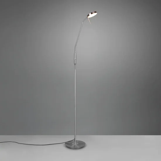 CANDEEIRO DE PÉ LED 12W REGULÁVEL NÍQUEL MATE EDEN 2