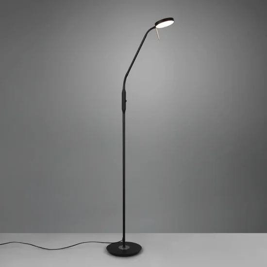 CANDEEIRO DE PÉ LED 12W REGULÁVEL PRETO EDEN 2