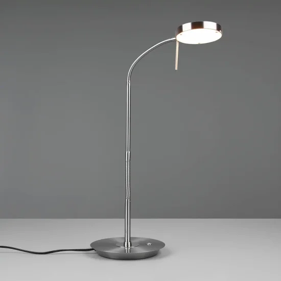 CANDEEIRO DE MESA LED 12W REGULÁVEL NÍQUEL MATE EDEN