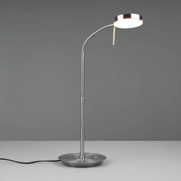 CANDEEIRO DE MESA LED 12W REGULÁVEL NÍQUEL MATE EDEN