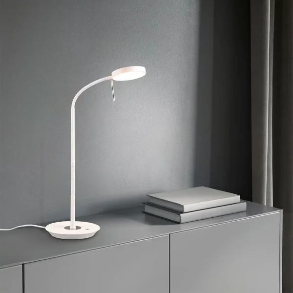 CANDEEIRO DE MESA LED 12W REGULÁVEL BRANCO EDEN