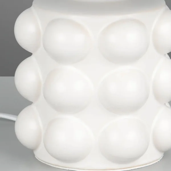 CANDEEIRO DE MESA EM CERÂMICA BRANCA 30 CM E14 LOREEN