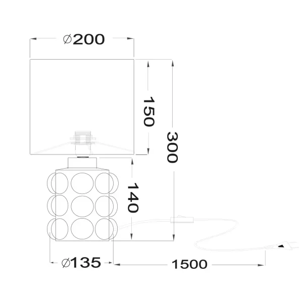 CANDEEIRO DE MESA EM CERÂMICA BRANCA 30 CM E14 LOREEN