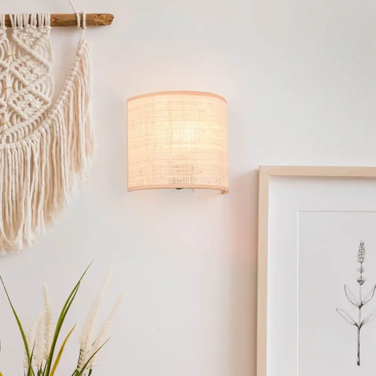 APLIQUE DE PAREDE COM ABAJUR EM ALGAS MARINHAS E27 TERESA 2