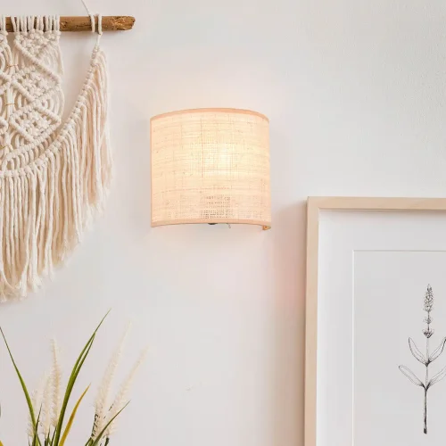 APLIQUE DE PAREDE COM ABAJUR EM ALGAS MARINHAS E27 TERESA