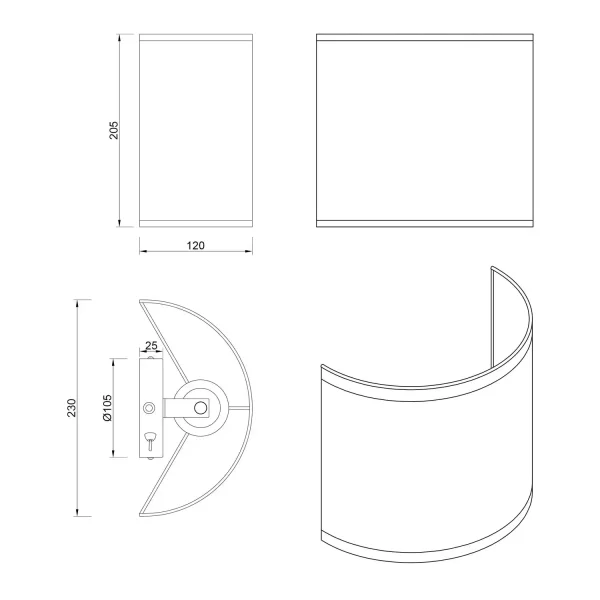 APLIQUE DE PAREDE COM ABAJUR EM ALGAS MARINHAS E27 TERESA