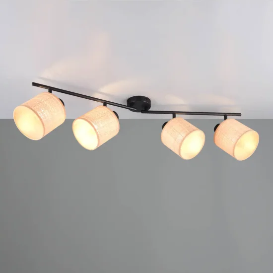 FOCO 4 LUZES COM ABAJURES EM ALGAS MARINHAS E14 TERESA