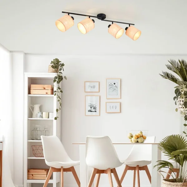 FOCO 4 LUZES COM ABAJURES EM ALGAS MARINHAS E14 TERESA