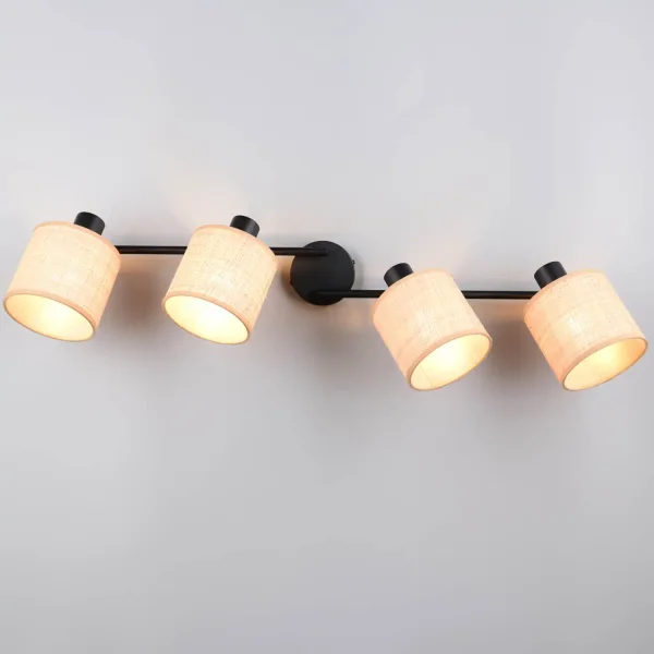 FOCO 4 LUZES COM ABAJURES EM ALGAS MARINHAS E14 TERESA