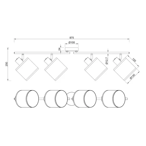 FOCO 4 LUZES COM ABAJURES EM ALGAS MARINHAS E14 TERESA