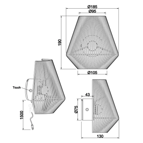 APLIQUE DE PAREDE LED 1,5W 3000K USB CASTANHO NUMA