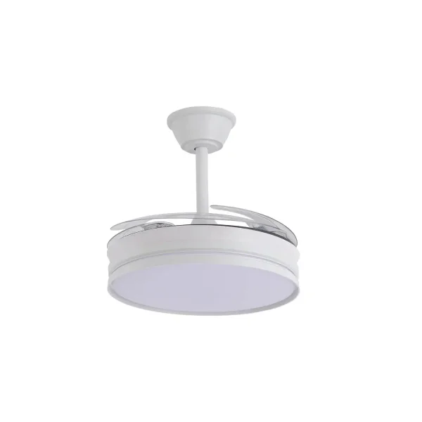 VENTOINHA DE TETO LED 40W REGULÁVEL COM PÁS RETRÁTEIS BRANCO CANDOR