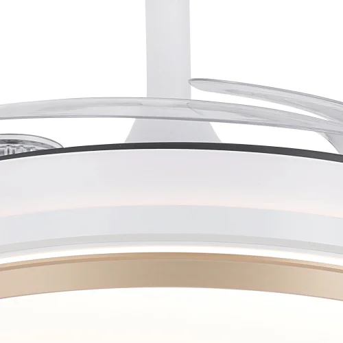 VENTOINHA DE TETO LED 40W REGULÁVEL COM PÁS RETRÁTEIS BRANCO/OURO AURELIO