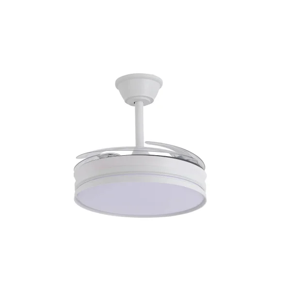 VENTOINHA DE TETO LED 40W REGULÁVEL COM PÁS RETRÁTEIS BRANCO CANDOR