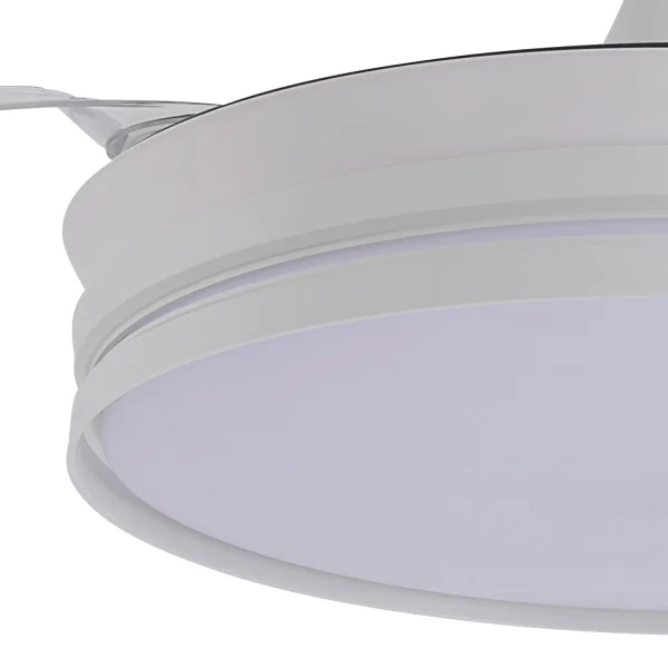 VENTOINHA DE TETO LED 40W REGULÁVEL COM PÁS RETRÁTEIS BRANCO CANDOR