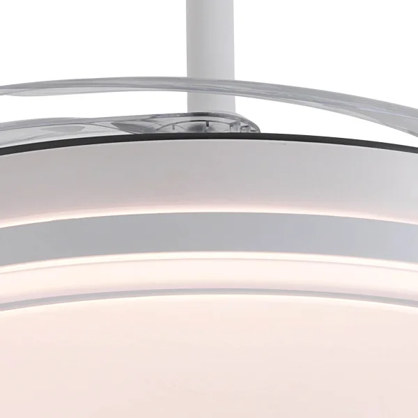 VENTILADOR DE TETO LED 55W REGULÁVEL COM PÁS RETRÁTEIS BRANCO DARIEL