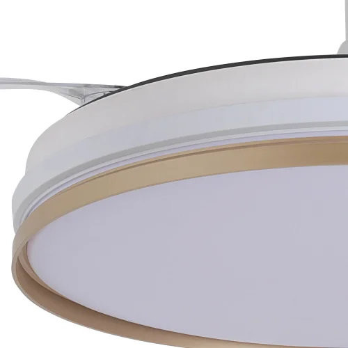 VENTILADOR DE TETO LED 55W REGULÁVEL COM PÁS RETRÁTEIS BRANCO/OURO AURELIO
