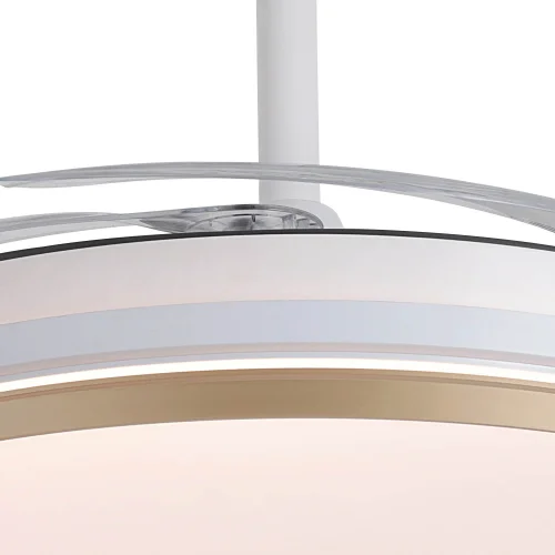 VENTILADOR DE TETO LED 55W REGULÁVEL COM PÁS RETRÁTEIS BRANCO/OURO AURELIO