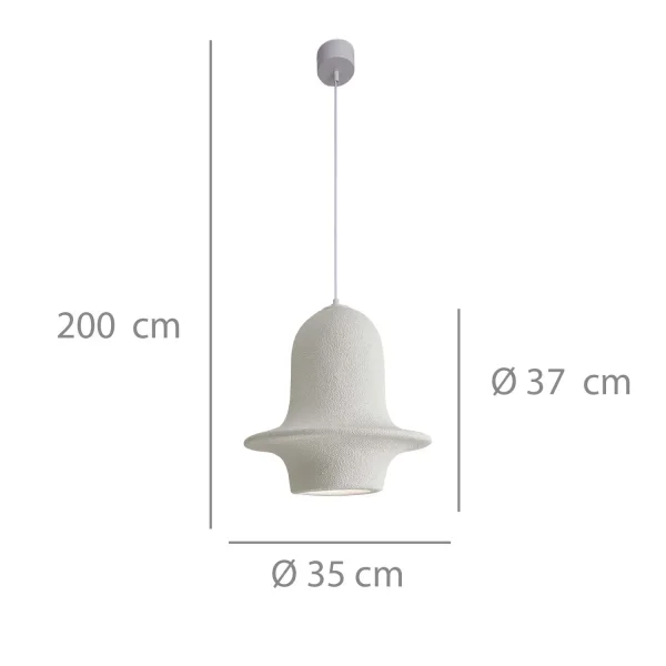 CANDEEIRO DE TETO 1 LUZ E27 35CM BRANCO RENATA