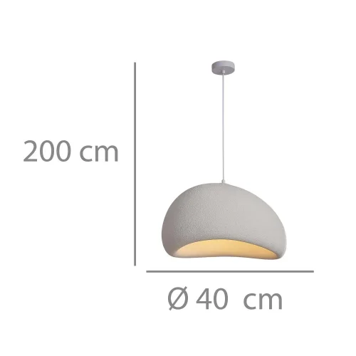 CANDEEIRO DE TETO 1 LUZ E27 40CM BRANCO VANIA