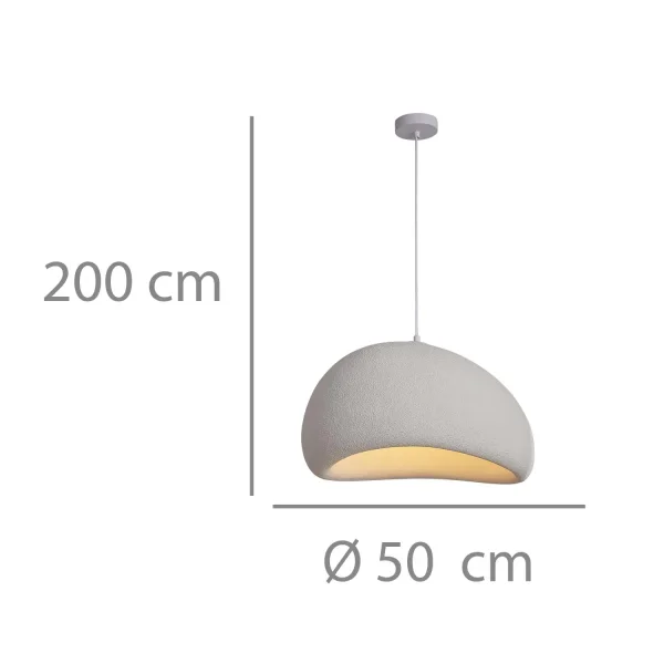 CANDEEIRO DE TETO 1 LUZ E27 50CM BRANCO VANIA