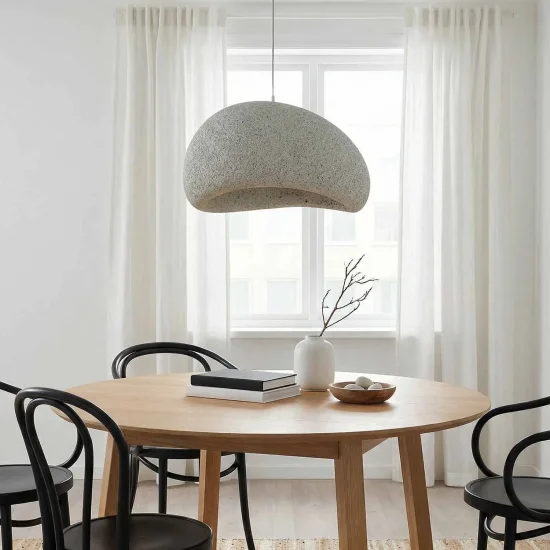 CANDEEIRO DE TETO 1 LUZ E27 40CM CINZENTO EFEITO PEDRA DIONE