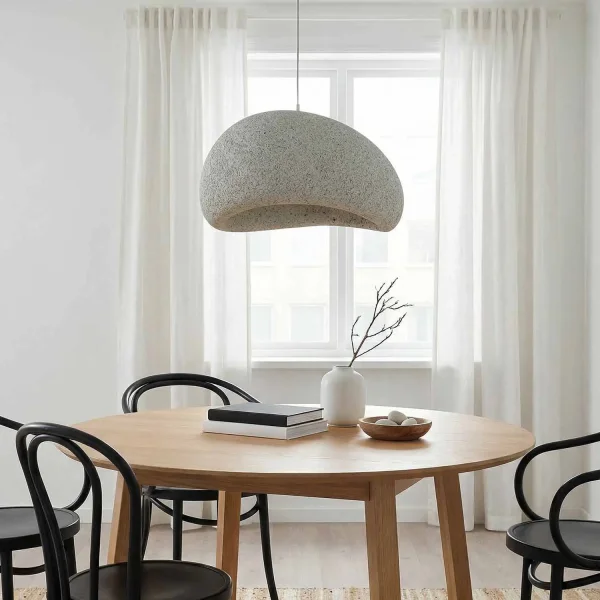 CANDEEIRO DE TETO 1 LUZ E27 40CM CINZENTO EFEITO PEDRA DIONE