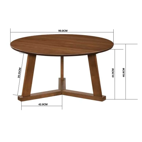 MESA DE CENTRO DAFNE 90 CM NOGAL MDF