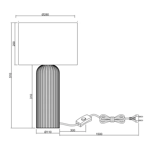 CANDEEIRO DE MESA EM CERÂMICA BRANCA E27 51CM THALEN