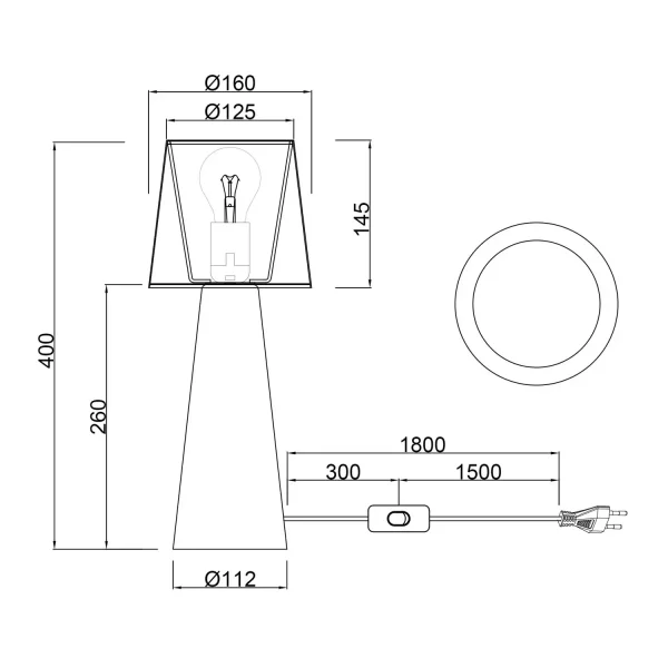 CANDEEIRO DE MESA EM METAL BEGE E27 OBELVIA