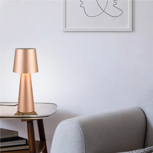 CANDEEIRO DE MESA EM METAL CASTANHO E27 OBELVIA