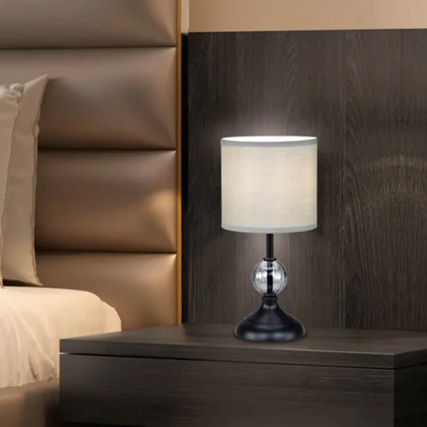 CANDEEIRO DE MESA METAL PRETO E14 MIRABELLA