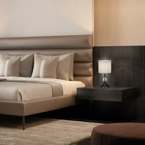 CANDEEIRO DE MESA METAL PRETO E14 MIRABELLA