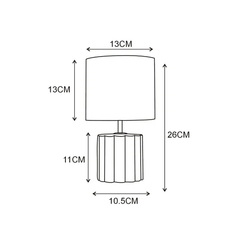 CANDEEIRO DE MESA CERÂMICA BRANCA E14 BONNIE