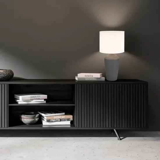 CANDEEIRO DE MESA EM CERÂMICA CASTANHO 52 CM BASILEA 2