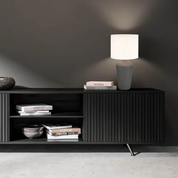 CANDEEIRO DE MESA EM CERÂMICA CASTANHO 52 CM BASILEA