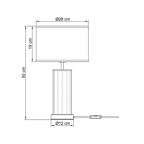 CANDEEIRO DE MESA METAL LATÃO E27 50CM NEREYA