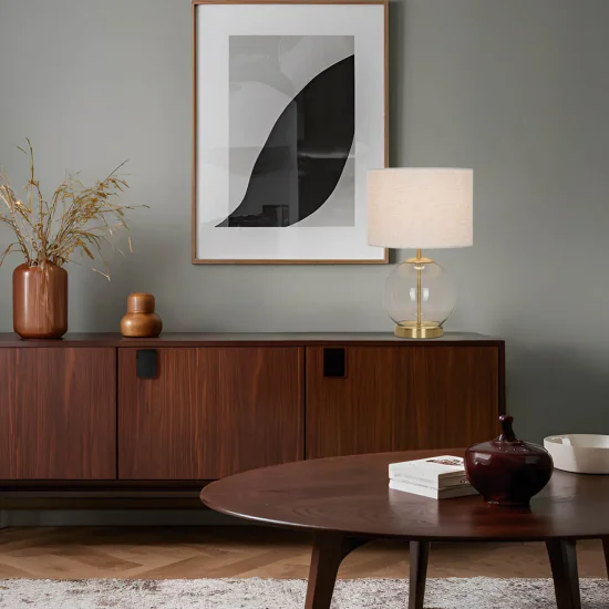 CANDEEIRO DE MESA METAL LATÃO E27 45CM MIREL 2