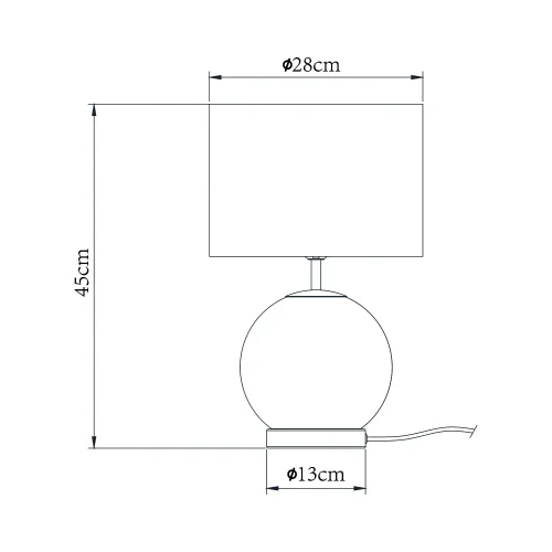 CANDEEIRO DE MESA METAL LATÃO E27 45CM MIREL