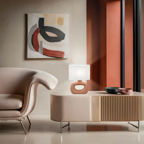 CANDEEIRO DE MESA CERÂMICA TERRACOTA E14 MALDEN 2