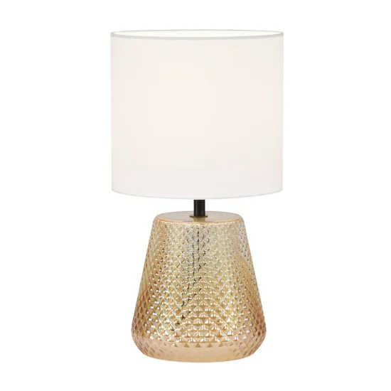 CANDEEIRO DE MESA EM VIDRO ÂMBAR E27 DEKI