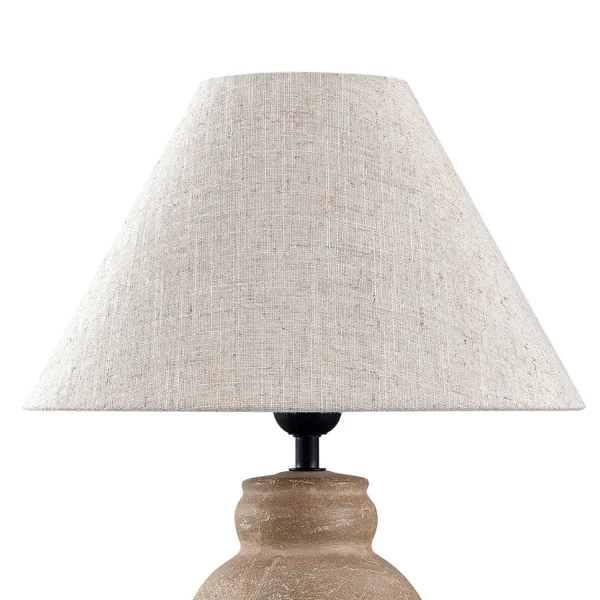 CANDEEIRO DE MESA CERÂMICA CASTANHO PEDRA E27 METOK