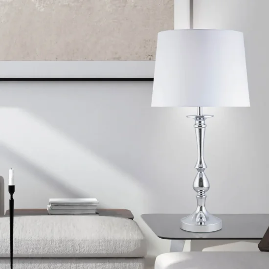 CANDEEIRO DE MESA METAL CROMADO E27 70CM TURELL