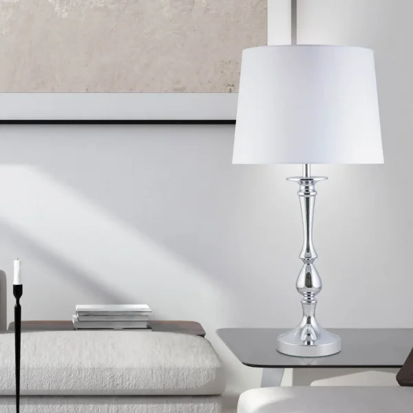 CANDEEIRO DE MESA METAL CROMADO E27 70CM TURELL