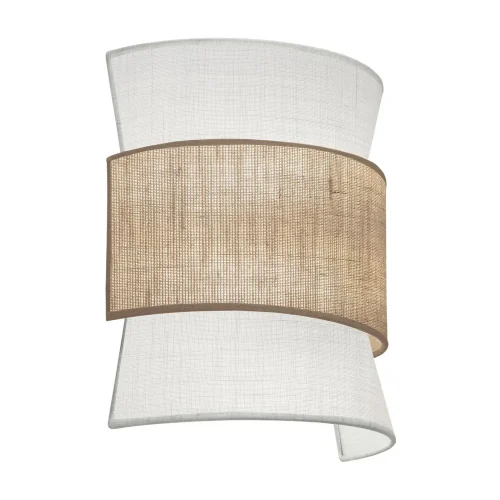 APLIQUE DE PAREDE 2 LUZES LINHO MARFIM / SACO CASTANHO E27 LUNETH