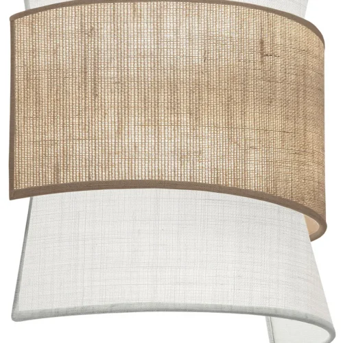 APLIQUE DE PAREDE 2 LUZES LINHO MARFIM / SACO CASTANHO E27 LUNETH